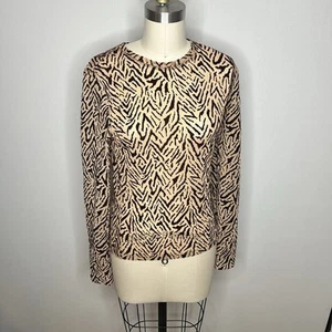 Top donna Zara marrone medio marrone chiaro maglia velluto astratto elasticizzato - Foto 1 di 9