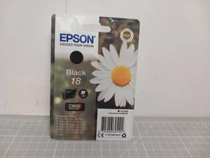 Cartucho de tinta original Epson 18 Daisy - negro NUEVO EN PAQUETE - Imagen 1 de 8