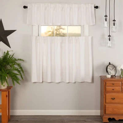 Juego blanco antiguo de lino Simple Life (1 cenefa 16x72; 2 niveles 36x36) marcas VHC Foto 1 de 4