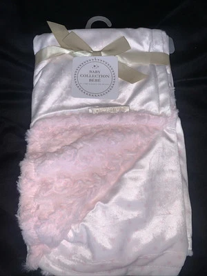 Blankets and Beyond Soft Pink Baby Blanket Rosette Texture Plush Swaddle Cozy - Image 1 of 4
