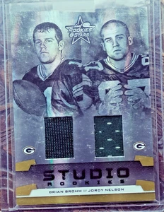 Leaf Rookies & Stars Studio Rookies Materials 2008 Jordy Nelson B. Brohm 68/250 - Imagen 1 de 2