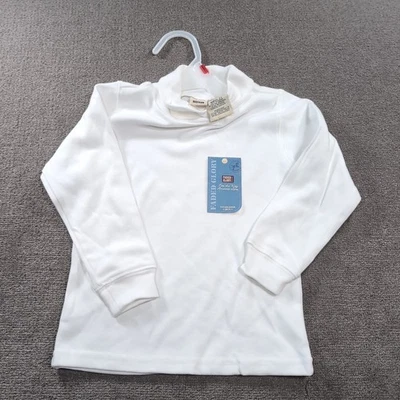 Faded Glory Girls Turtleneck Shirt 2T White Stretch Long Sleeve NWT Vtg  - Image 1 of 4