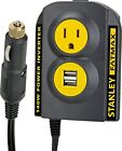 Portable 140W Power Inverter w/ 2 Amp USB Outlets & DC Plug for Cars by Stanley