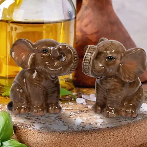 Elephant Shaped Ceramic Salt & Peppers Shakers / Cruet - Brand New & Boxed - Picture 1 of 2