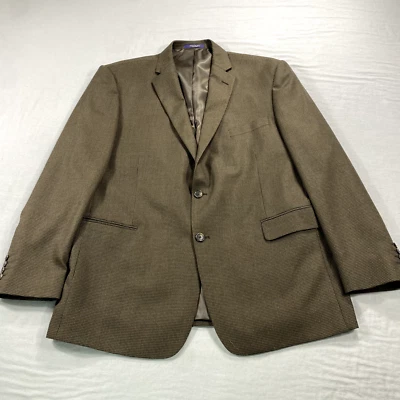 Adolfo Blazer Mens 46R Brown 2-Button Double Vented Suit Jacket Sport Coat - Image 1 of 4