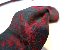 Corbata Bruno Marchesi Mezcla Seda Gris Espiga Rojo Vid Flor - Imagen 1 de 2