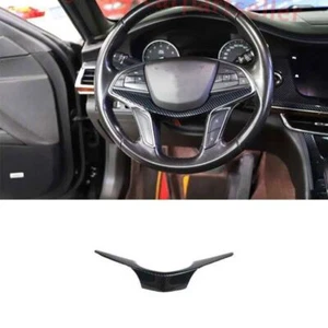 Carbon Fibre Steering Wheel U Sheet Cover Trim 1PCS For Cadillac CT6 2016-2020 - Picture 1 of 3