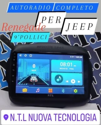 Autoradio Android  9 POLLICI Jeep Renegade 2016-2020 2+32 octacore - Immagine 1 di 3