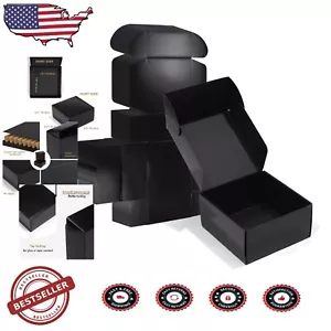 Stylish 8x8x4 Black Mailer Box Set - 20 Corrugated Boxes for Shipping & Gifts - Picture 1 of 9