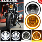 For Victory V92 C SC TC Cruiser Motorcycle 7" LED Headlight Hi/Lo Beam Ring DRL