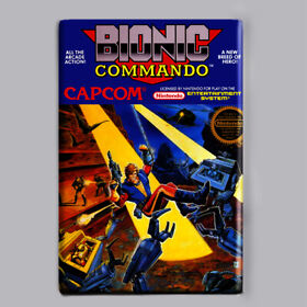 BIONIC COMMANDO - 2" x 3" FRIDGE MAGNET (nintendo nes game box art retro 1987)