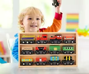 Wooden Train Set 12 PCS Train Toys Magnetic Set Includes 3 Engines Preschool - Picture 1 of 13