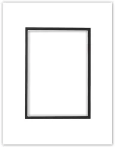 8.5x11 Picture Frame Double Mat for 5x7 Photos White with Black - Picture 1 of 1