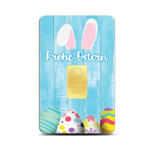 "Merry Easter" Gold Bars - Gift Bars 0.10 Grams 0.10g Gold,999.9 - Picture 1 of 4