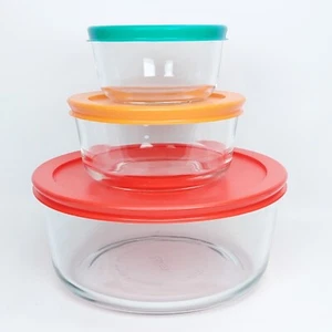 Pyrex Simply Store Round Glass Container 7 cup 1.65L, 2 cup 470ml, 1 cup 236ml - Picture 1 of 10