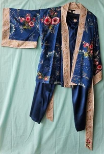 Vestido Kimono Japonés Vintage Seda Soma Talla 2/3 - Imagen 1 de 18