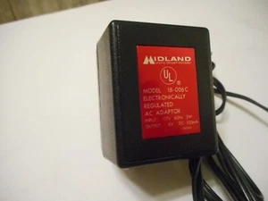 Midland Model 18-006C AC Adapter Input.117V Input. 6V Output. VG. Tested. - Picture 1 of 8
