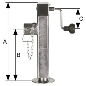Kurbelstütze klappbar mit seitlicher Kurbel, Tragkraft 1300 Kg, Länge 415 mm - Bild 1 von 2