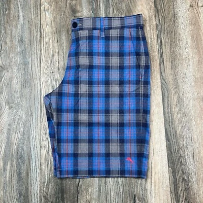 Tommy Bahama Mens Blue Plaid Shorts Size 34 Performance Stretch Nylon - Image 1 of 4