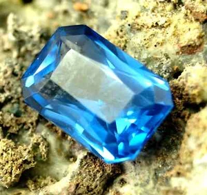 Pietra preziosa sfusa taglio smeraldo Jeremejevite blu naturale 20-21 ct certificata - Foto 1 di 5