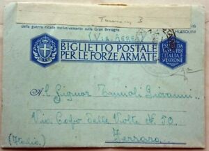 ITALY 1943 PATRIOTIC ANTI BRITISH MILITARY LETTER SHEET CENSORED INSIDE AND OUT