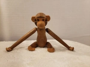 Scimmia in legno articolata stile Kay Bojes figura danese metà secolo 5" vintage - Foto 1 di 6