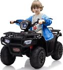 12V Kids Ride-On Electric ATV Off-Road Car Toys Low&High Speeds LED Black