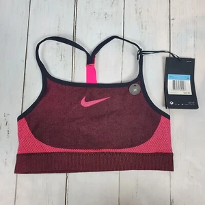 Girl's NIke Sports Bra Seamless Red Pink Black Size Medium M Stretch New NWT - Picture 1 of 8