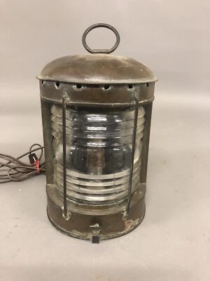 “The National” Antique Copper Ships Lantern Marine Lamp Co 10 1/2” x 6” x 8” - Image 1 of 4