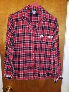 Laura Scott Women's 100% Cotton 2 Piece Button front Flannel Pajamas Set Medium  - Picture 1 of 7