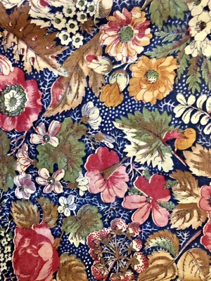 VTG Concord Kessler Floral Cotton Quilting Fabric Multicolored NAVY 22" X 16" - Image 1 of 4