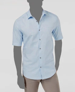 Alfani MEN'S Slim Fit Dress Shirt COLOR LIGHT BLUE TONAL SIZE S 14-14.5 NEW - Picture 1 of 2