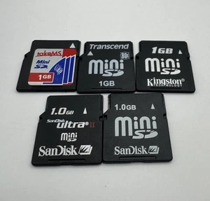 Job Lot 5 x MiniSD Memory Card Memory Card 1GB - Picture 1 of 1