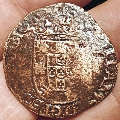 Portugal 5 reais 1557-1578 coin (D. Sebastião; RARE!) - Image 1 of 2