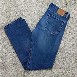 Levi’s 501 Premium Men’s Jeans Blue Distress Denim Button Fly Big E 36x34 - Picture 1 of 16