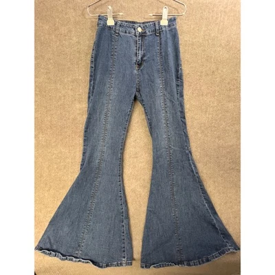 Pantalones de mezclilla Altard State para mujer pierna acampanada tiro alto azul retro campana L/12 Foto 1 de 4