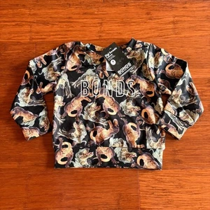 Bonds Digi Sweats Dinosaur Brown Pullover Jumper BNWT Size 3 - Picture 1 of 2