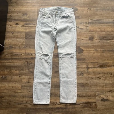 American Eagle Women’s Jeans Light Wash Skinny Low Rise Stretch Acid Wash Sz 6 - Image 1 of 4