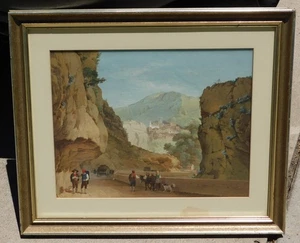 19th c watercolor landscape/figures - Picture 1 of 3