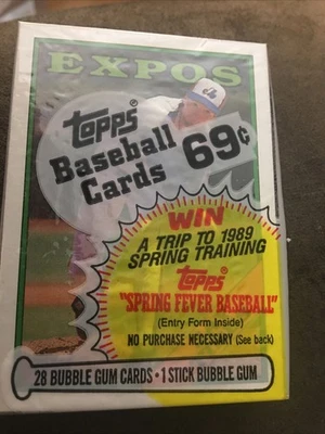 1988 Topps Baseball Cello Pack - Jay Tibbs on  Top Montreal Expos Factory Sealed - Image 1 of 3