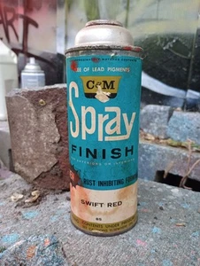 C & M Spray Paint #85 Swift Red ULTRA RARE Paper Label Vintage Collectible - Picture 1 of 7
