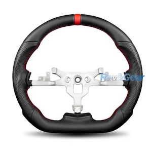 Nappa Perforated Leather D-shaped Flat Steering Wheel for Chevrolet corvette C6 - Picture 1 of 10