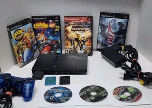 Sony Playstation 2 PS2 Slim Console Bundle Lot 7 Games Crash Bandicoot - Picture 1 of 12