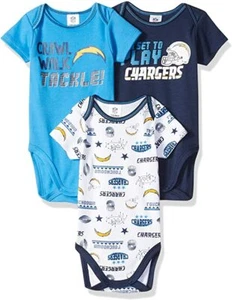 NFL Los Angeles Chargers "I'M SET TO PLAY" Set of 3 Bodysuits Gerber size 3-6M - Picture 1 of 1