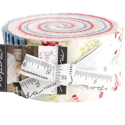 Hollyhocks & Roses Jelly Roll by Bunny Hill Designs for Moda Fabrics - Image 1 of 2