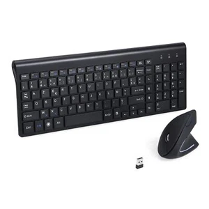 2,4 GHz Kabellose Vertikale Ergonomische Maus und Tastatur Combo Slim Tragbar Ta... - Bild 1 von 9