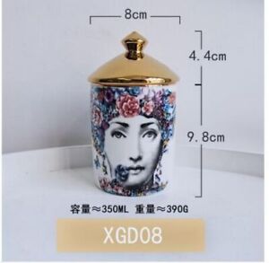 Face Romantic Aromatherapy Candle Jars Ceramic Candlestick Art Ornament Storage