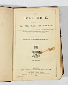 Printed 1900 The Holy Bible British and Foreign Bible Society 6" x 4" - Picture 1 of 6