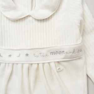 NEW Baby Velour Sleepsuit Romper Jumbo Velour ~ TO THE MOON & BACK ~ Cream ~ abg - Picture 1 of 2