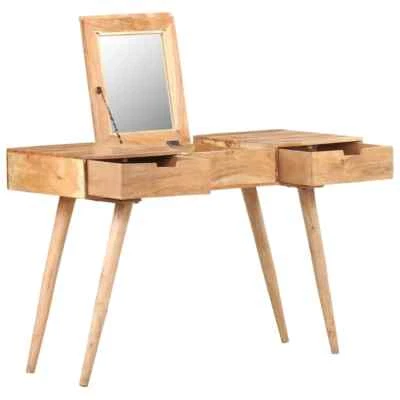 NNEVL Dressing Table with Mirror 112x45x76 cm Solid Acacia Wood - Image 1 of 4